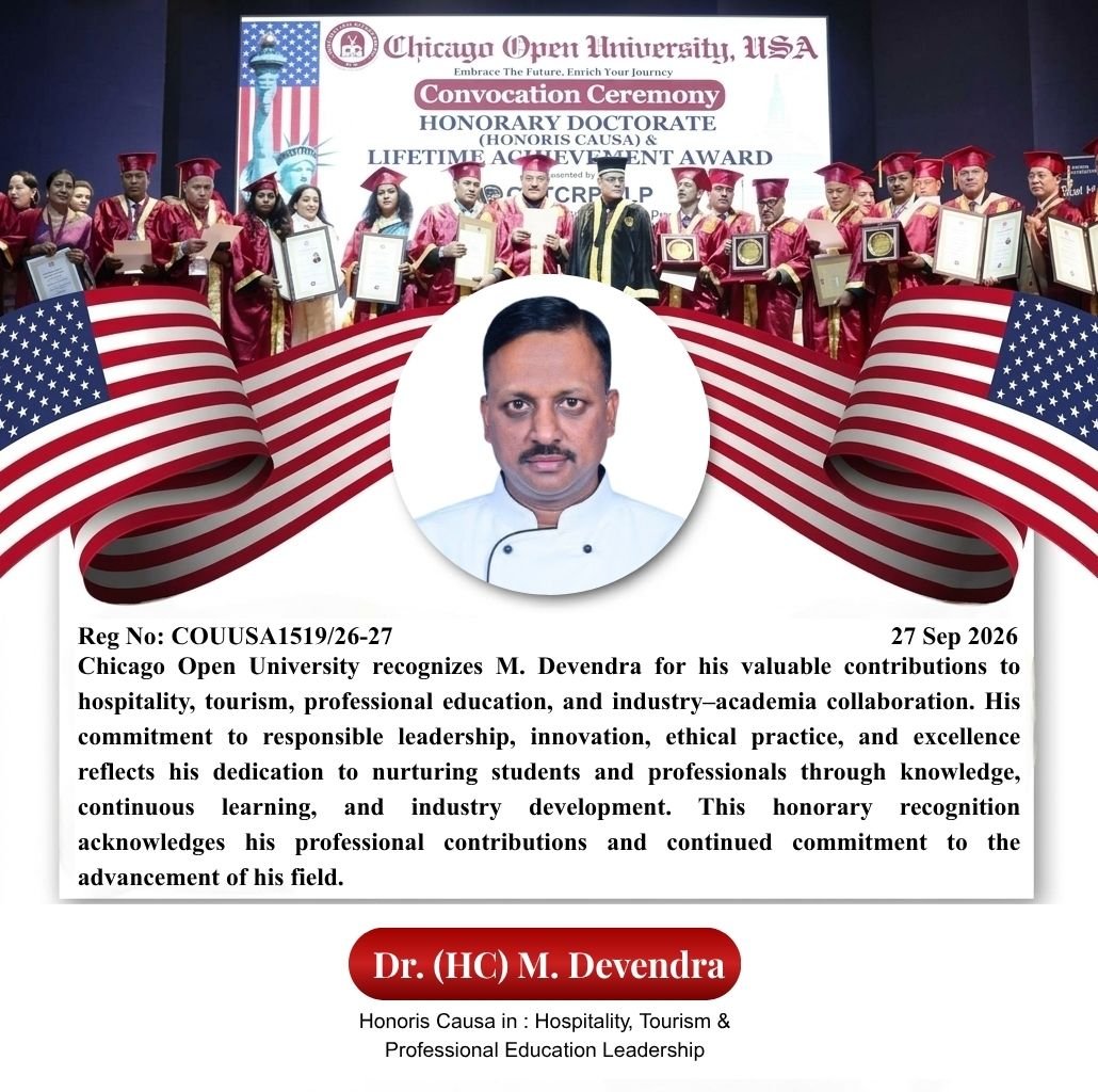 Honoris Causa Award  |  Honoris Causa Award  |  Award Ceremony — 27th September 2026
