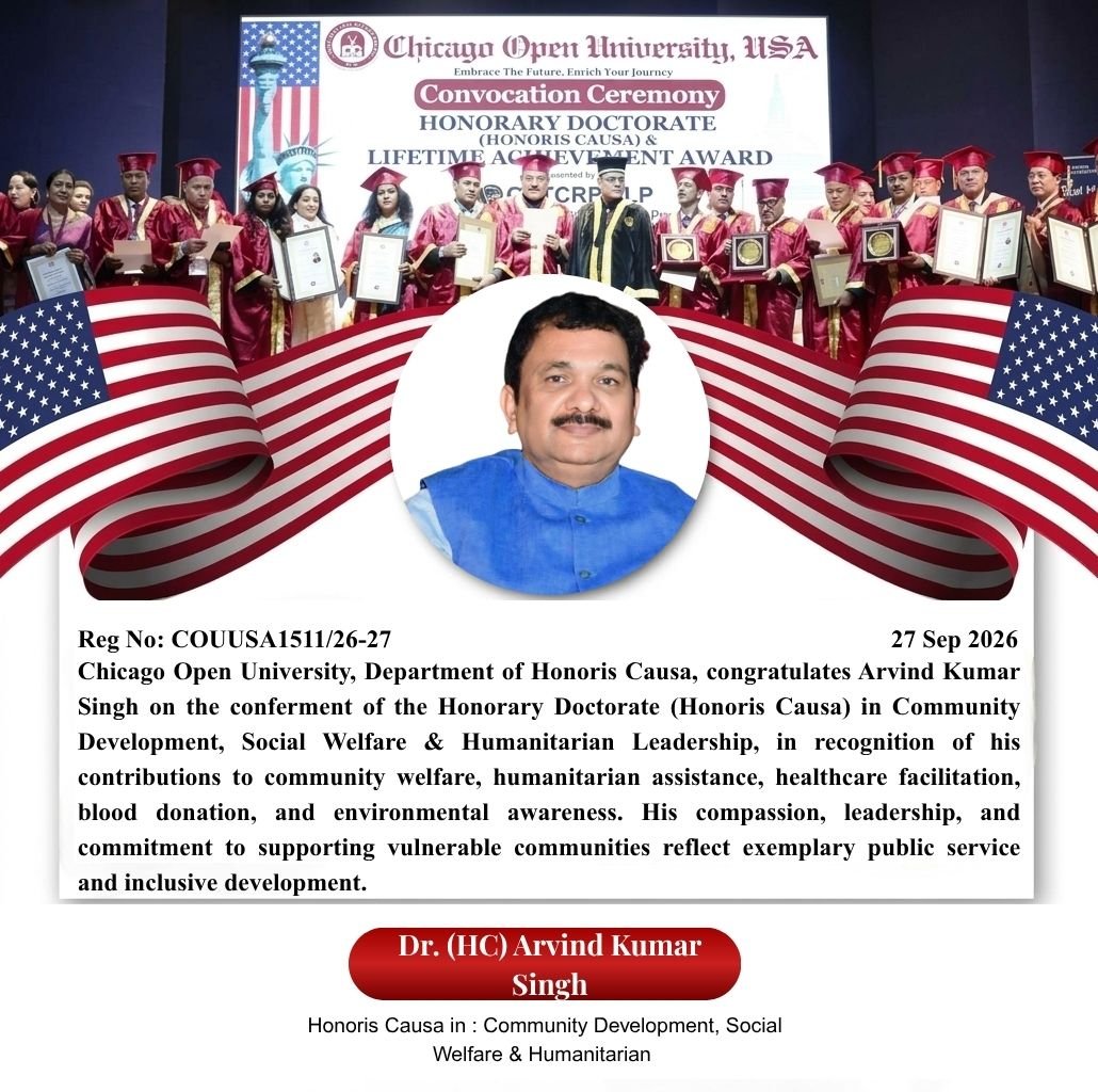 Honoris Causa Award  |  Honoris Causa Award  |  Award Ceremony — 27th September 2026