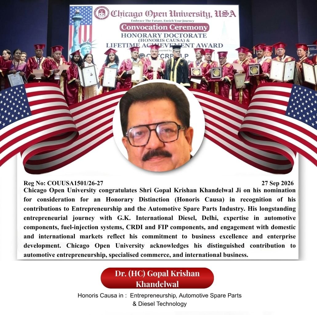 Honoris Causa Award  |  Honoris Causa Award  |  Award Ceremony — 27th September 2026