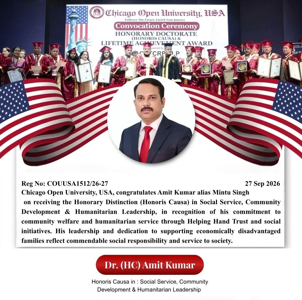 Honoris Causa Award  |  Honoris Causa Award  |  Award Ceremony — 27th September 2026